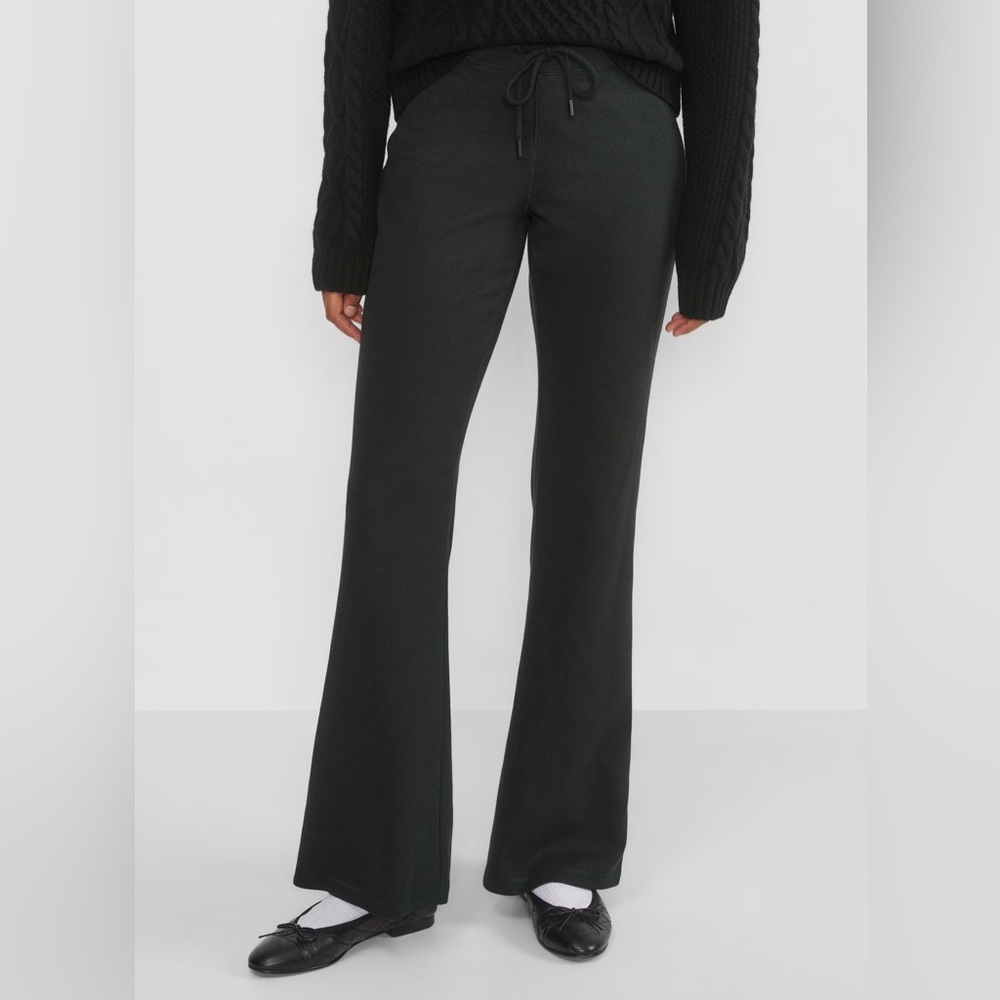 Aritzia black flare waffle pants